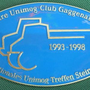 Plakette "5-Jahre UCG" Steinmauern blau